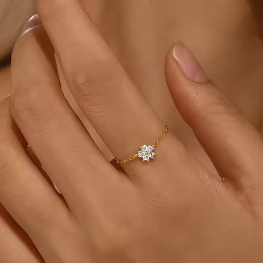 Stellar Bloom Chain Ring