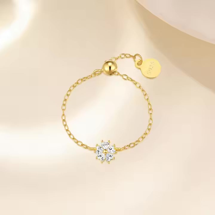 Stellar Bloom Chain Ring
