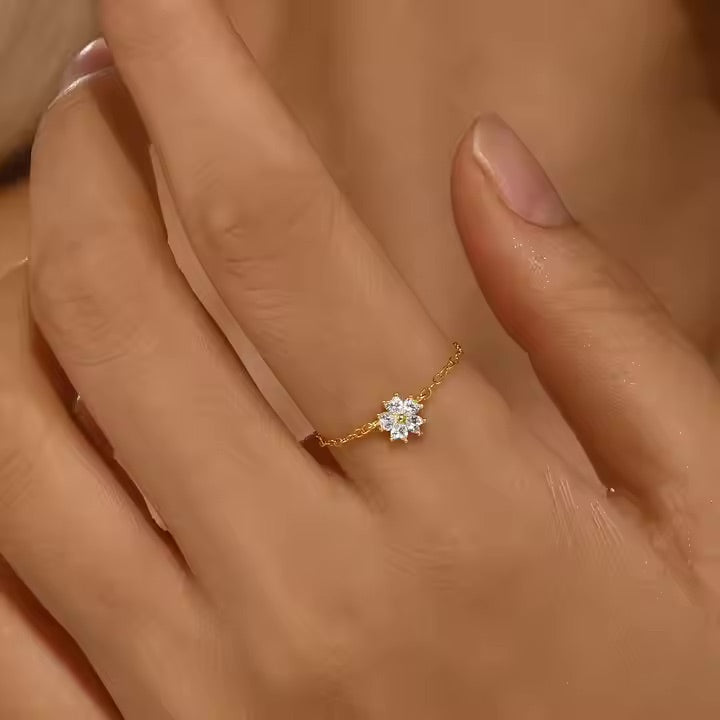 Stellar Bloom Chain Ring