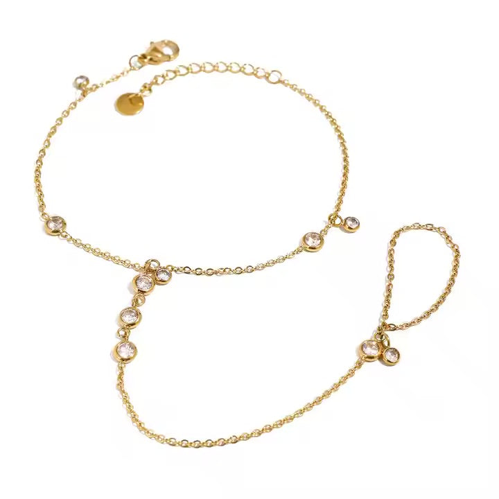 Golden Glow Finger Bracelet