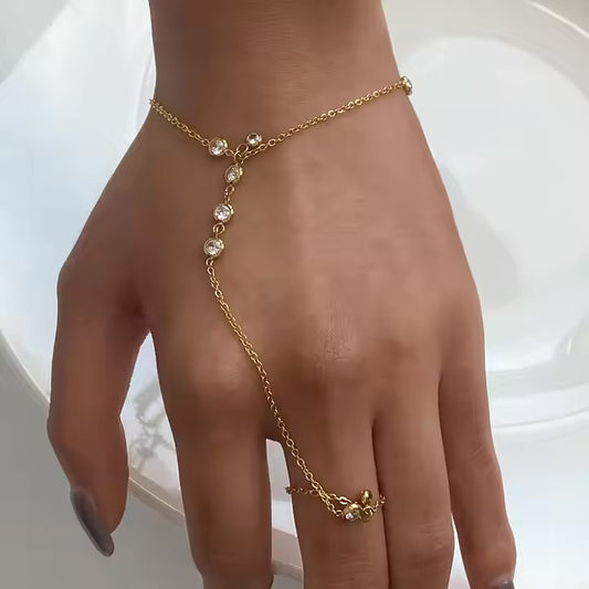 Golden Glow Finger Bracelet